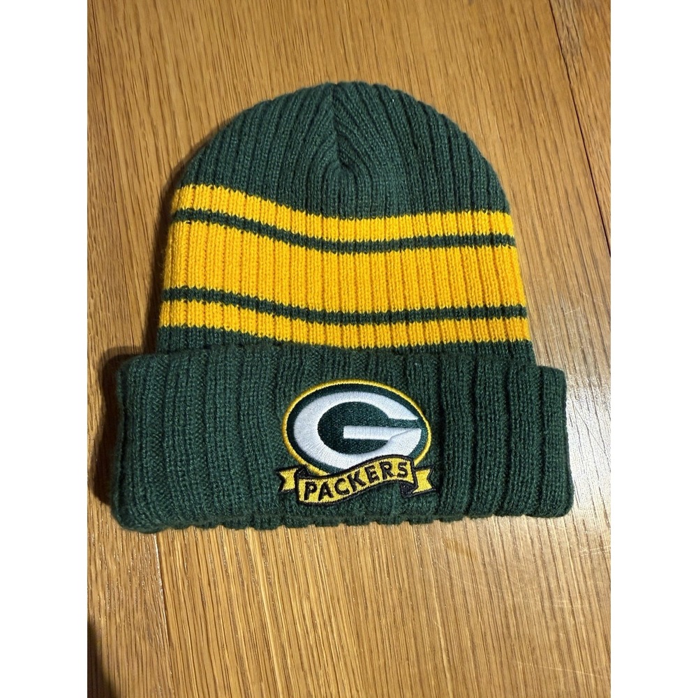 Green Bay Packers Knit Beanie Hat NFL Ultra Game Cuffed Striped OSFM Winter